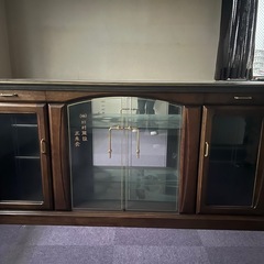 キャビネット　ガラス　レトロ　ショーケース　食器棚