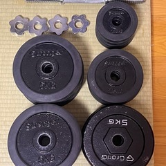 ダンベル 片手30KG×2セット 合計60KG 両手用　おまけ:グロング5kgプレート×4枚の画像