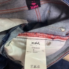 未使用　X-girl／エックスガール　スキニージーンズ　デニム　０　ハートの画像