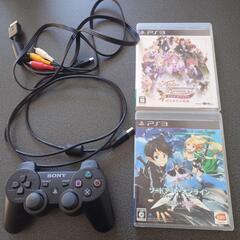 PS3本体 コントローラー 付属品 ソフト2本付きの画像