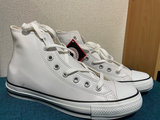 新品　コンバース　ハイカット　レザー　白