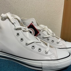 新品　コンバース　ハイカット　レザー　白