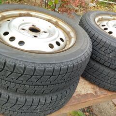 155/65R/14冬タイヤ  ブリヂストンBLIZZAK VRX　 2019年製4本ホイール付きの画像