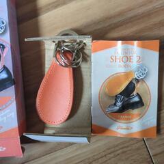 新品未使用  シューホーン 靴へらキーホルダー  牛革の画像