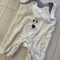 80ベビー オーバーオール もこもこ