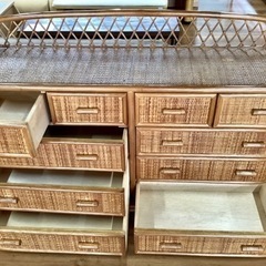 ラタンチェスト【町田市再生家具】　242022の画像