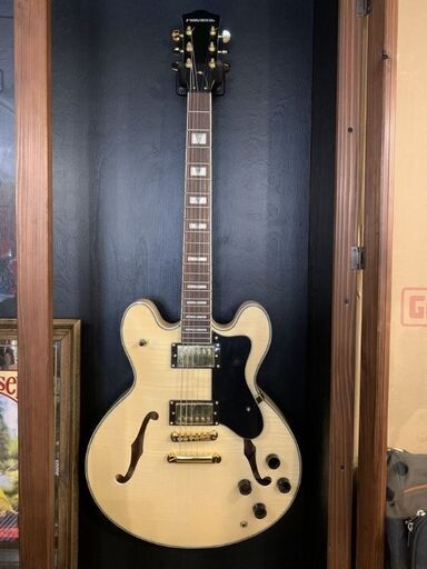【中古美品】PlayTech プレイテック SA500 セミアコ エレキギター Flame Natural