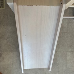 木製ジャングルジム　白　すべり台の画像
