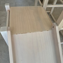 木製ジャングルジム　白　すべり台の画像