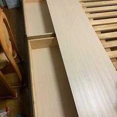 セミダブルベッドフレーム　ダークブラウン　収納付きの画像