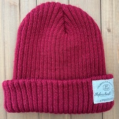 ニット帽 赤 レディース