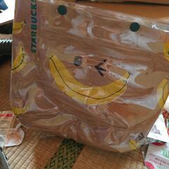 ハンドメイド　スタバ　ビニールバッグ　BANANA