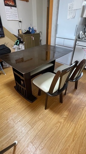 折りたたみダイニングテーブル\u0026イス3脚セット