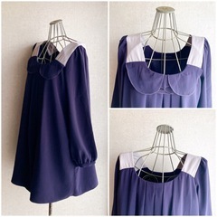 バイカラーワンピースの画像