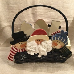 クリスマス　サンタ　雪ダルマ　バスケットの画像