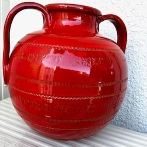 ★輸入雑貨店購入★ 大きな花瓶 壺 レッド