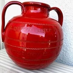 ★輸入雑貨店購入★ 大きな花瓶 壺 レッド