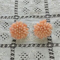 天然珊瑚イヤリング(中古)