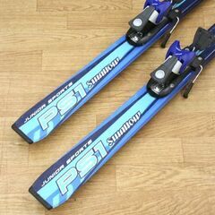 139cm 子供用 スキー2点セット swallow MRC 6.0 PS1 ビンディング SALOMON 305 ブルー系 スキー板 札幌市 清田区 平岡の画像