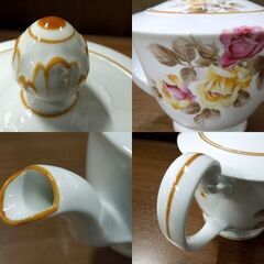 オールドノリタケ ティーポット マルキ印 アラベスク風 刻印 薔薇柄 花柄 茶器 ヴィンテージ 札幌市 新道東店の画像