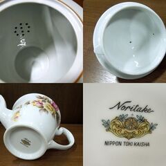 オールドノリタケ ティーポット マルキ印 アラベスク風 刻印 薔薇柄 花柄 茶器 ヴィンテージ 札幌市 新道東店の画像