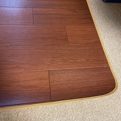 床暖対応　木目調ダイニングラグマット　131×184　ダークブラウン　フローリングマット　撥水の画像