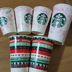 スタバの季節限定の紙袋と紙カップまとめて