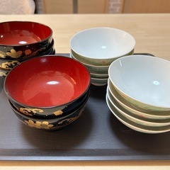 茶碗8個、お椀5個のセット