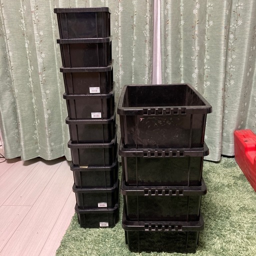 【汚れ有】コンテナ 大 小 黒色 収納ケース 野外
