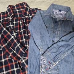 ユニクロ（UNIQLO）デニム&チェックシャツ2枚 120cm