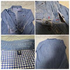 ユニクロ（UNIQLO）デニム&チェックシャツ2枚 120cmの画像
