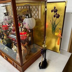 五月人形 ガラスケース オルゴール付 兜飾り 15号 端午の節句 N0435の画像