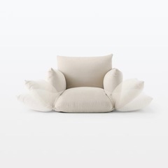 【無印良品】リクライニング　フロアソファ　１シーター　ベージュの画像