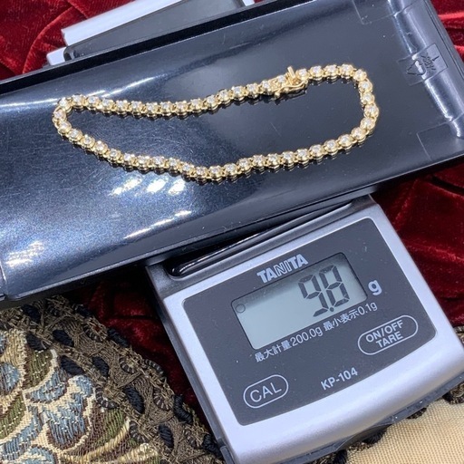 K18 テニスブレスレット　1.5ct 9.8g 約18cm