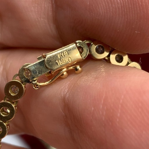 K18 テニスブレスレット　1.5ct 9.8g 約18cm