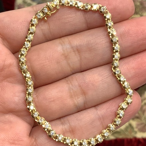 K18 テニスブレスレット　1.5ct 9.8g 約18cm