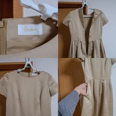 セット①Aライン ワンピース／Harrods(ハロッズ) 1号 ②ボレロカーディガン／ELISA(エリザ) 2号 クリーニング済み ベージュ 白 美品の画像