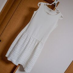 新品・未使用 ノースリーブ ワンピース／ELISA(エリザ) 2号 コットン ナイロン 白 アンダードレス Harrods(ハロッズ)の画像