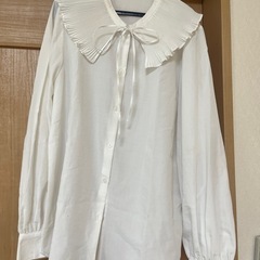gu リボン襟付きブラウス　白　Mサイズ　の画像