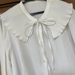 gu リボン襟付きブラウス　白　Mサイズ　