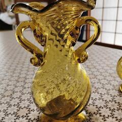 琉球ガラス 花瓶と水差しの画像