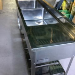中古　ステンレスニ槽シンク