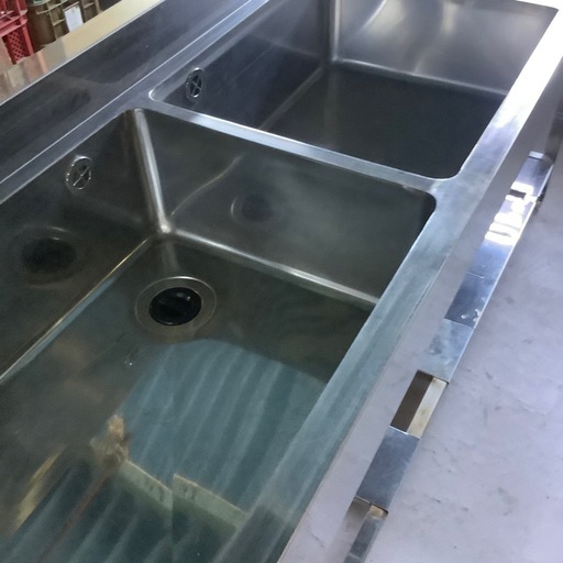 中古　ステンレスニ槽シンク