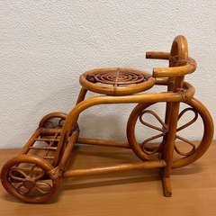 【受渡者決定】三輪車のラタン　置物の画像