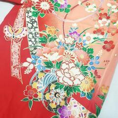 未使用 正絹 産着 初着 一つ身 着物 祝着 女の子の画像