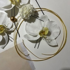 和婚　ブライダル　花嫁　成人式　ヘア飾り　金箔の画像