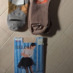 靴下3足（未使用品）&アツギのドットストッキング