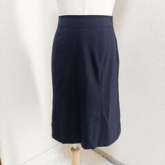 ザスーツカンパニーシー  スーツスカートセットアップ シングル ストライプ 紺色 36 S レディースの画像