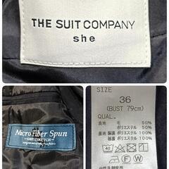 ザスーツカンパニーシー  スーツスカートセットアップ シングル ストライプ 紺色 36 S レディースの画像