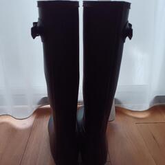 HUNTER ハンター レインブーツ 黒 レディース EU37サイズの画像
